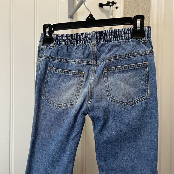 Greggy Girl Flare Wide Leg Boutique Embroidered Pink Velvet Jeans Girls Size 7 - Picture 4 of 7